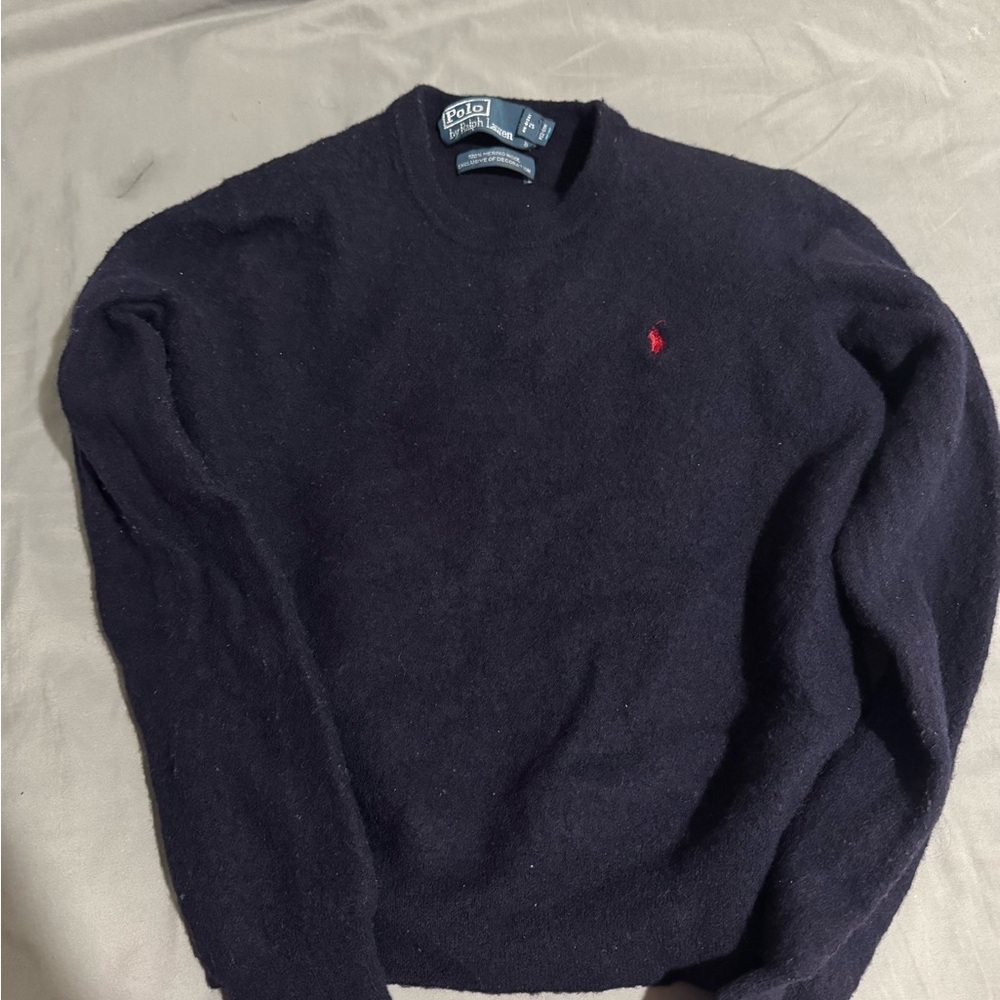 Ralph Lauren boys Navy Crewneck Sweater